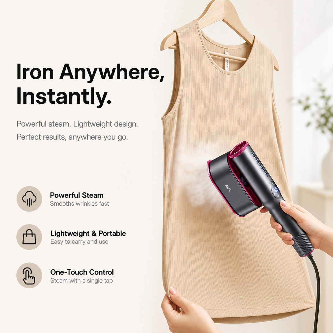 SteamGlide - 2-in-1 Handheld Steam Iron