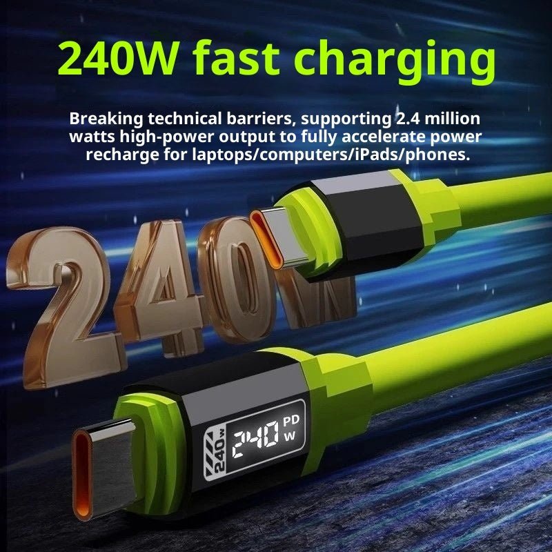 PowerLine Pro – 240W Type - C Fast Charging Cable - OneTapWireless