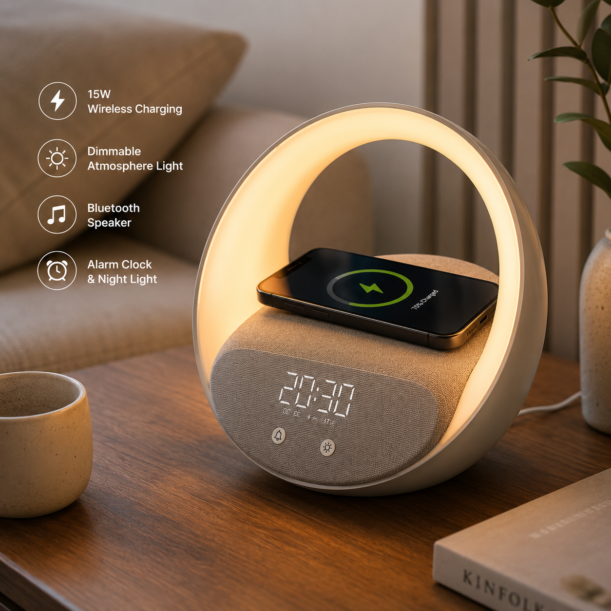 HaloDock - Wireless Charger & Alarm Clock
