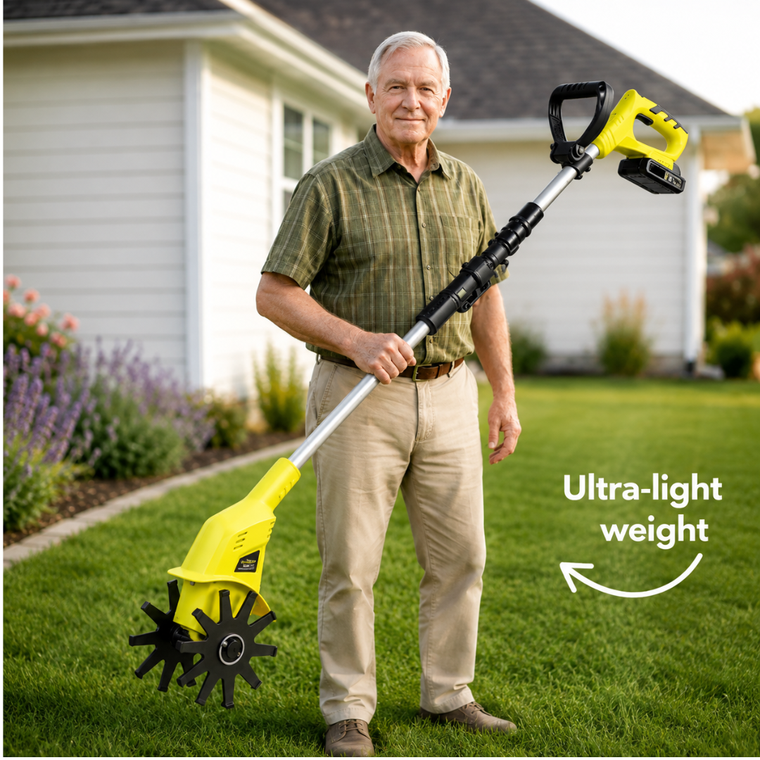 TurfVolt Max - 3-IN-1 Cordless Tiller & Cultivator with Extension Pole
