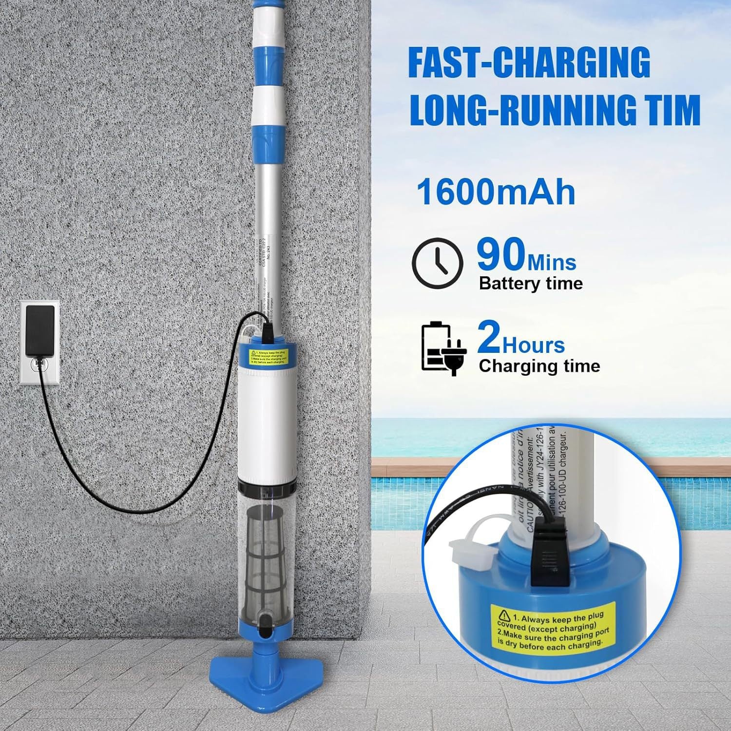 AquaVac - 3 in 1 Cordless Rechargeable Pool Vacuum Cleaner