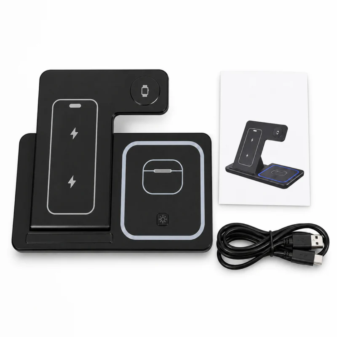 VeraCharge Trio - Foldable 3-in-1 Wireless Charging Station