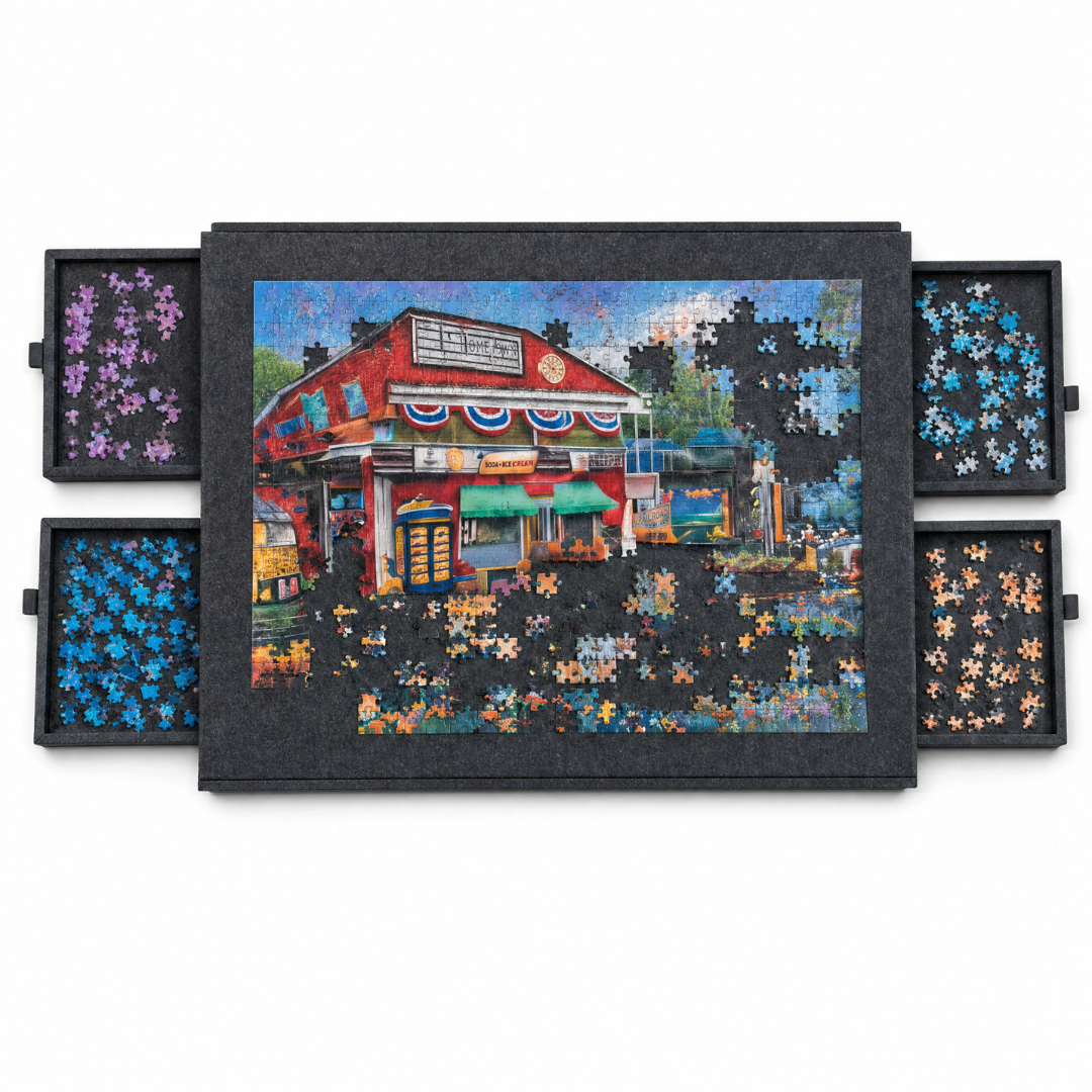 JigStore – Foldable Puzzle Board with Sorting Drawers
