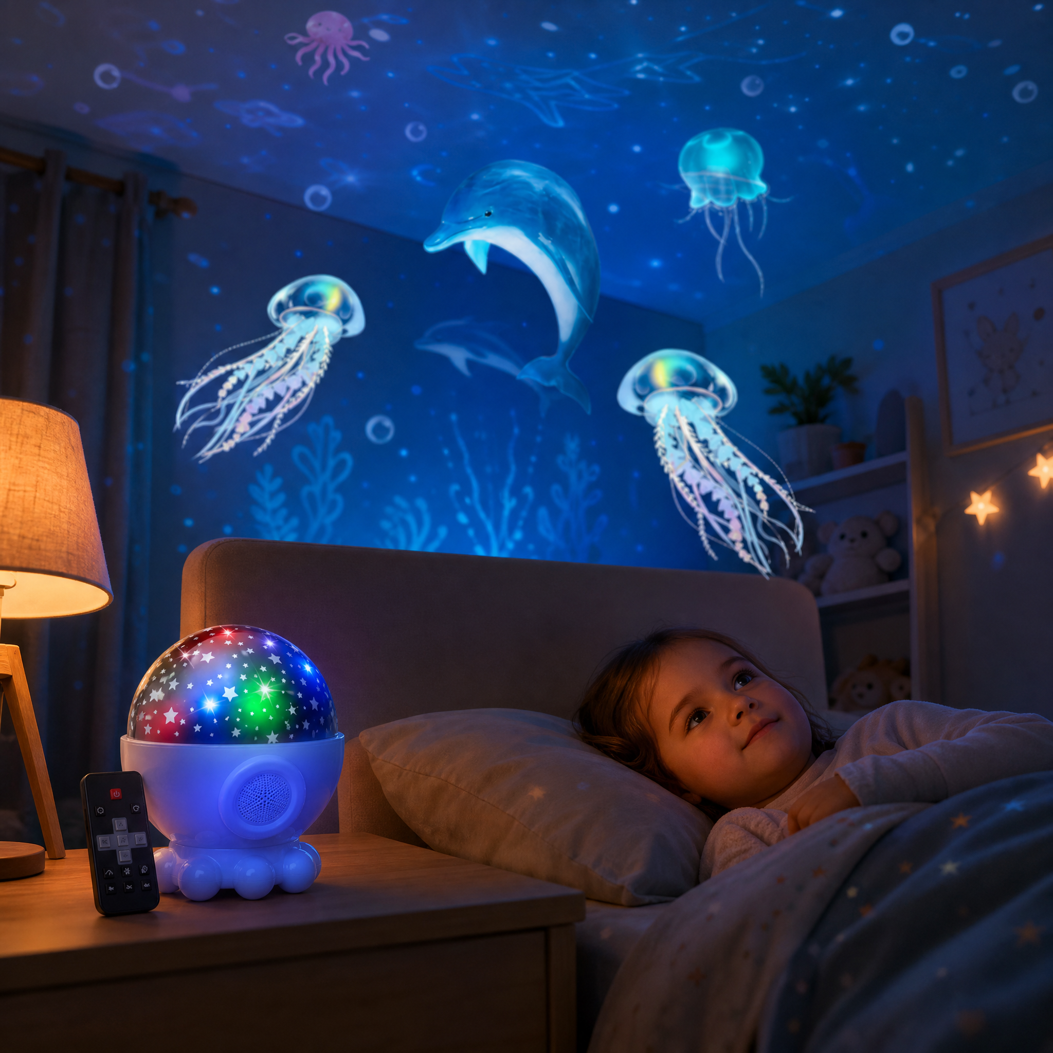 AquaGlow 2 - RGB Jellyfish Projection Lamp