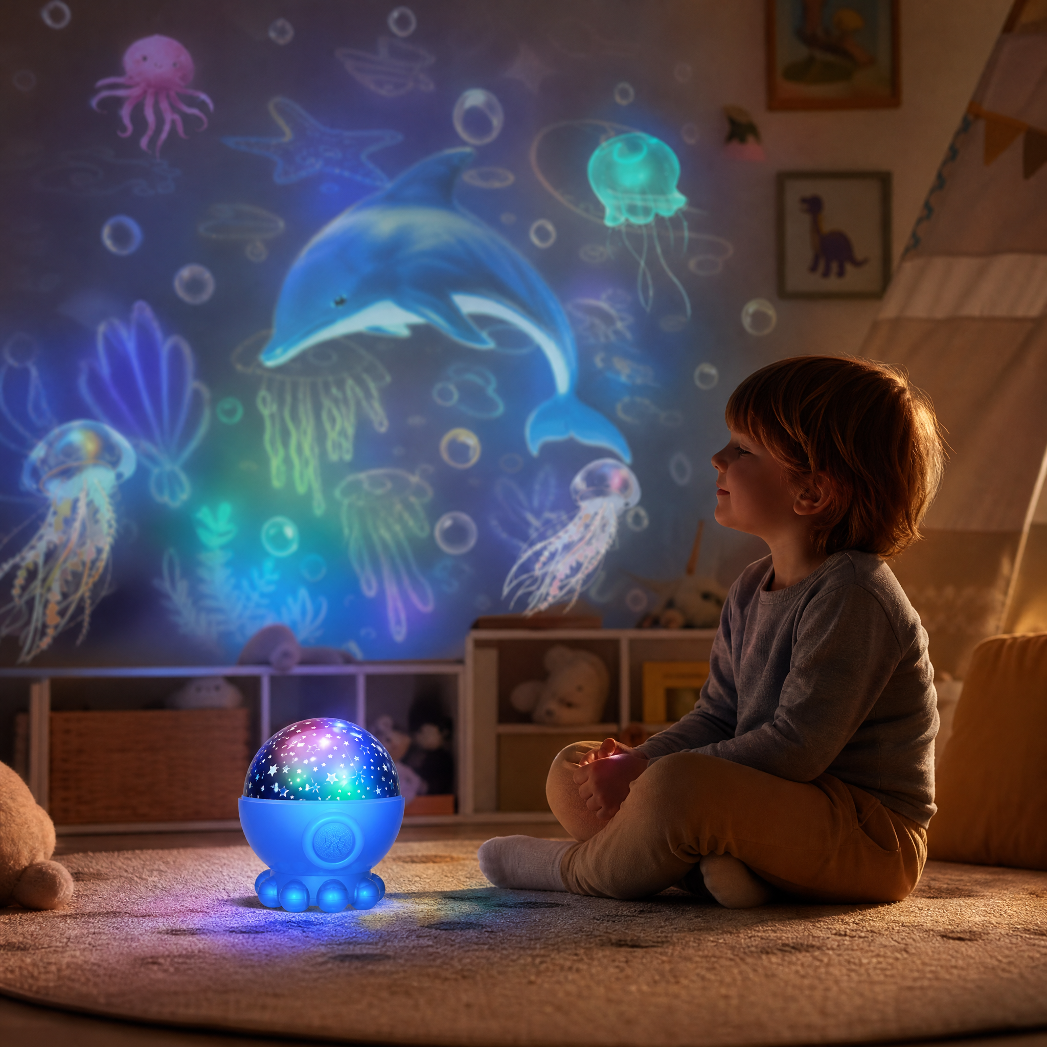 AquaGlow 2 - RGB Jellyfish Projection Lamp