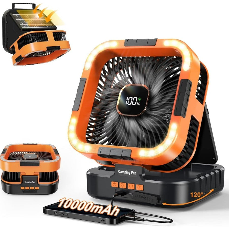 SolarBreeze - 3 in 1 Solar Camping Fan