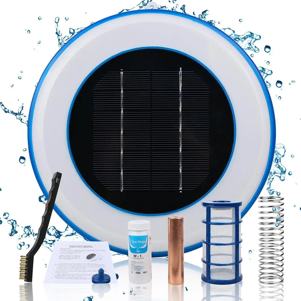 SolarClear -Solar Powered Pool Ionizer with LED Light
