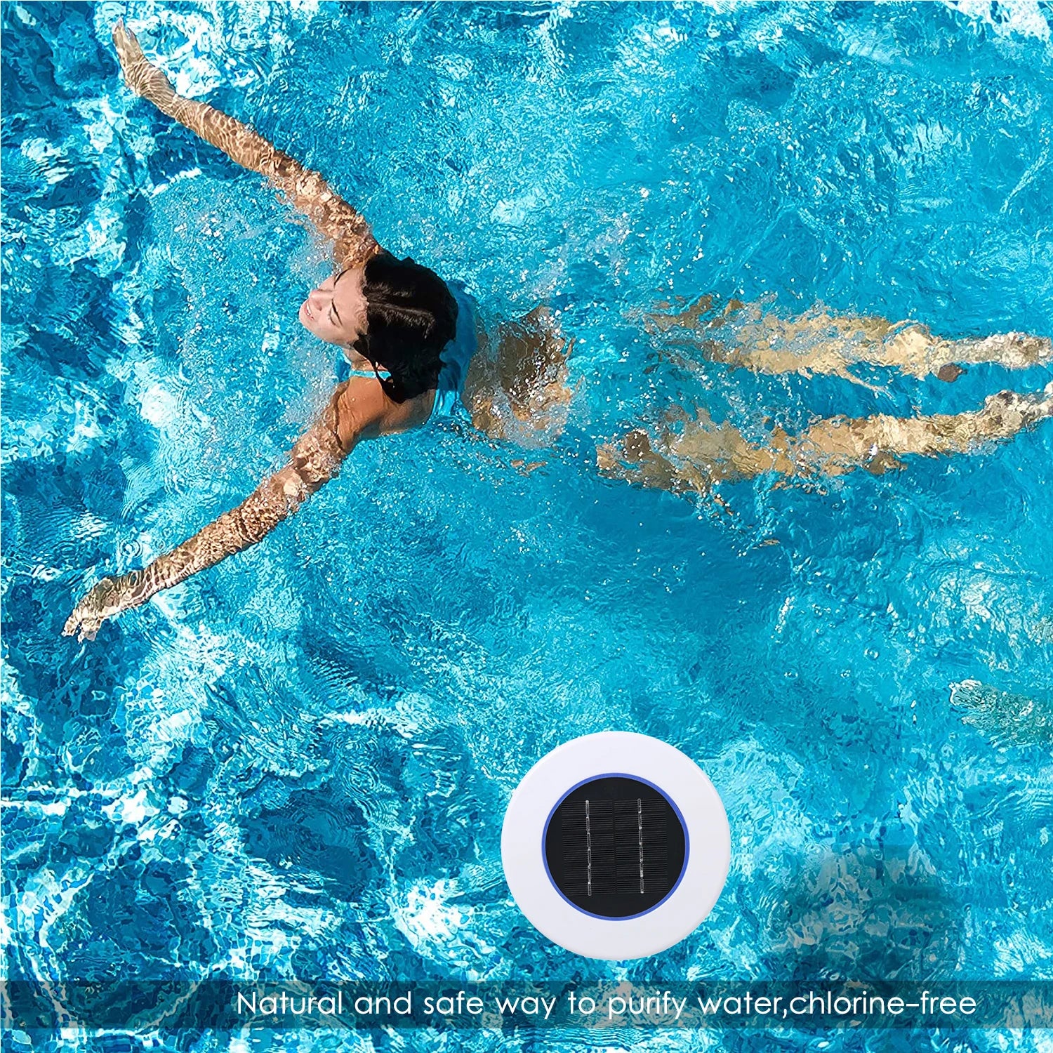 SolarClear -Solar Powered Pool Ionizer with LED Light