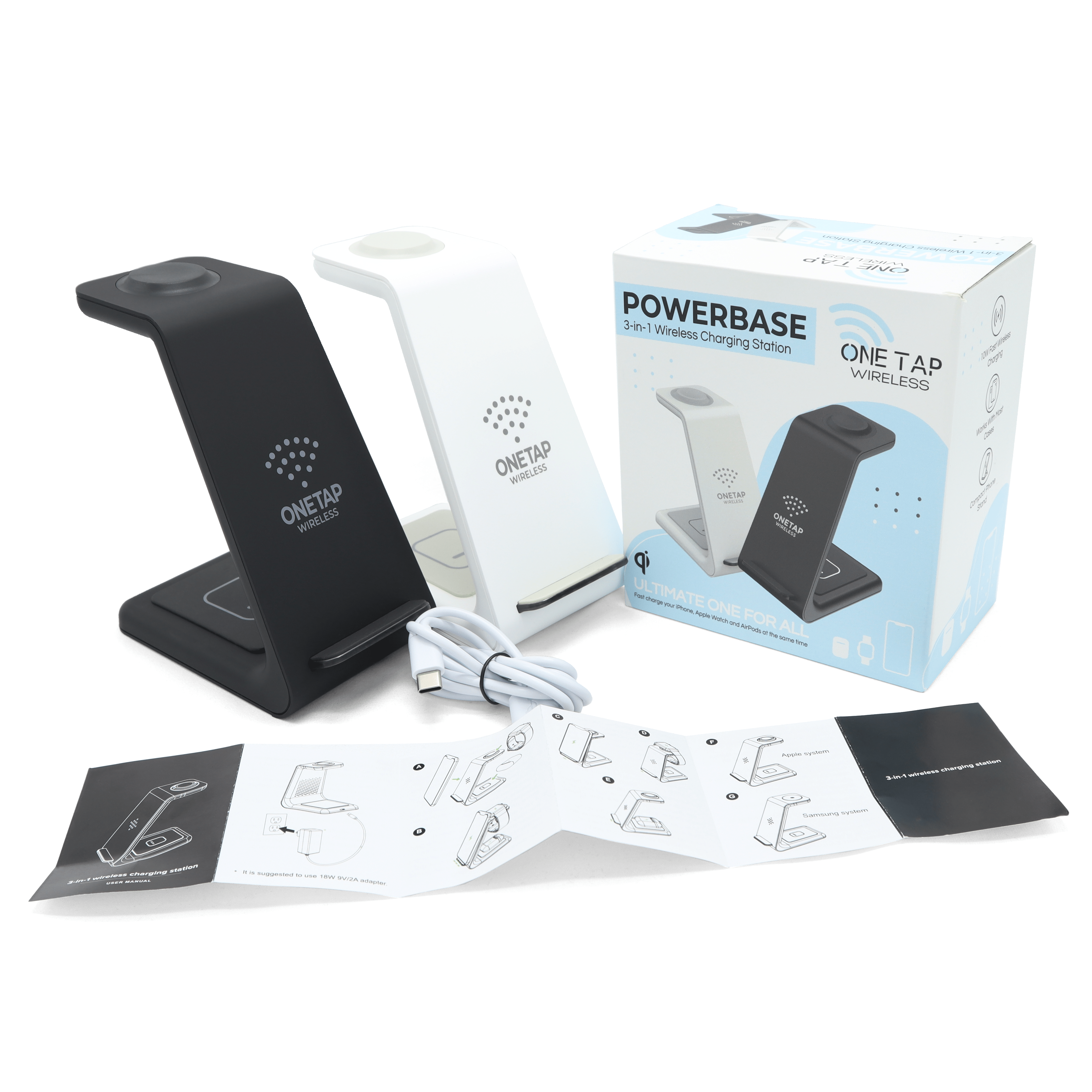 PowerBase - 3-IN-1 Wireless Charger