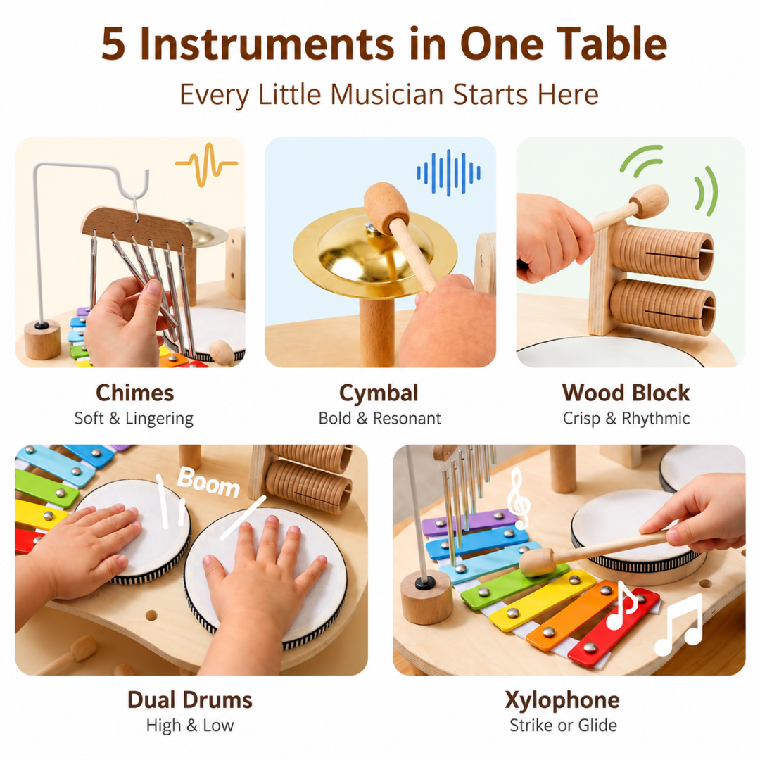 RhythmBuddy - Kids Wooden Music Station