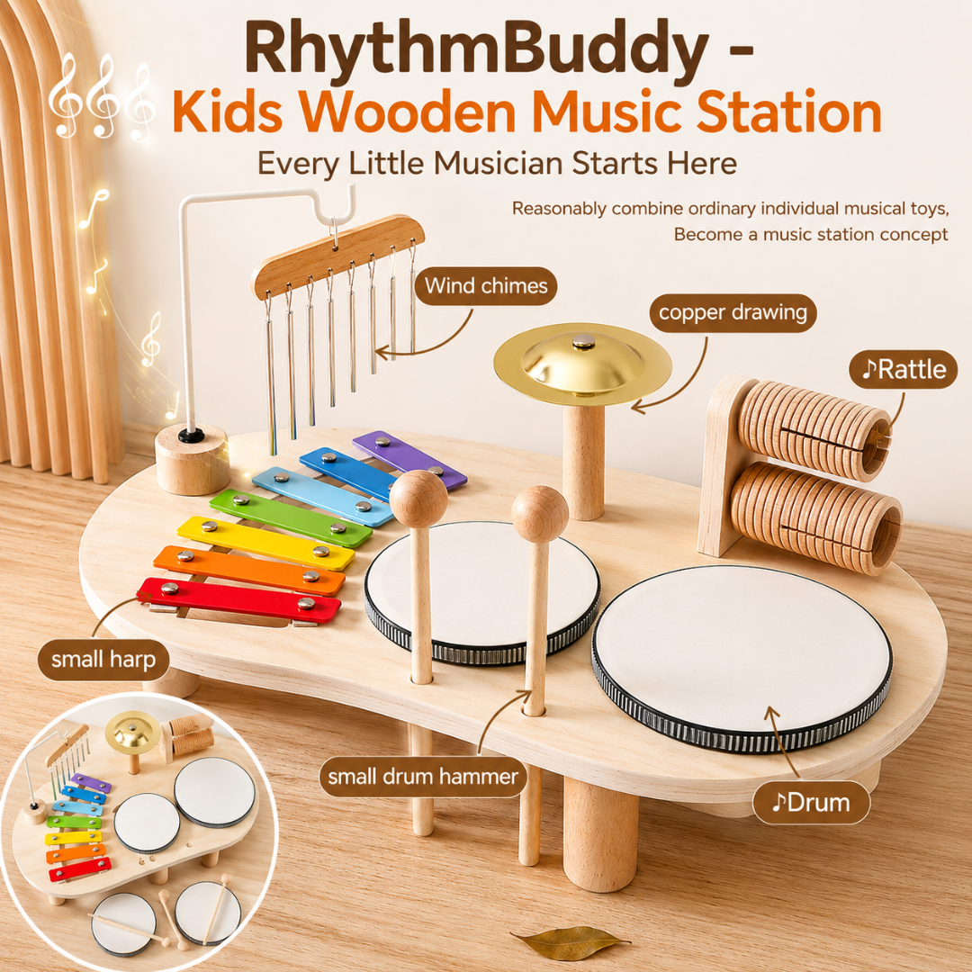 RhythmBuddy - Kids Wooden Music Station