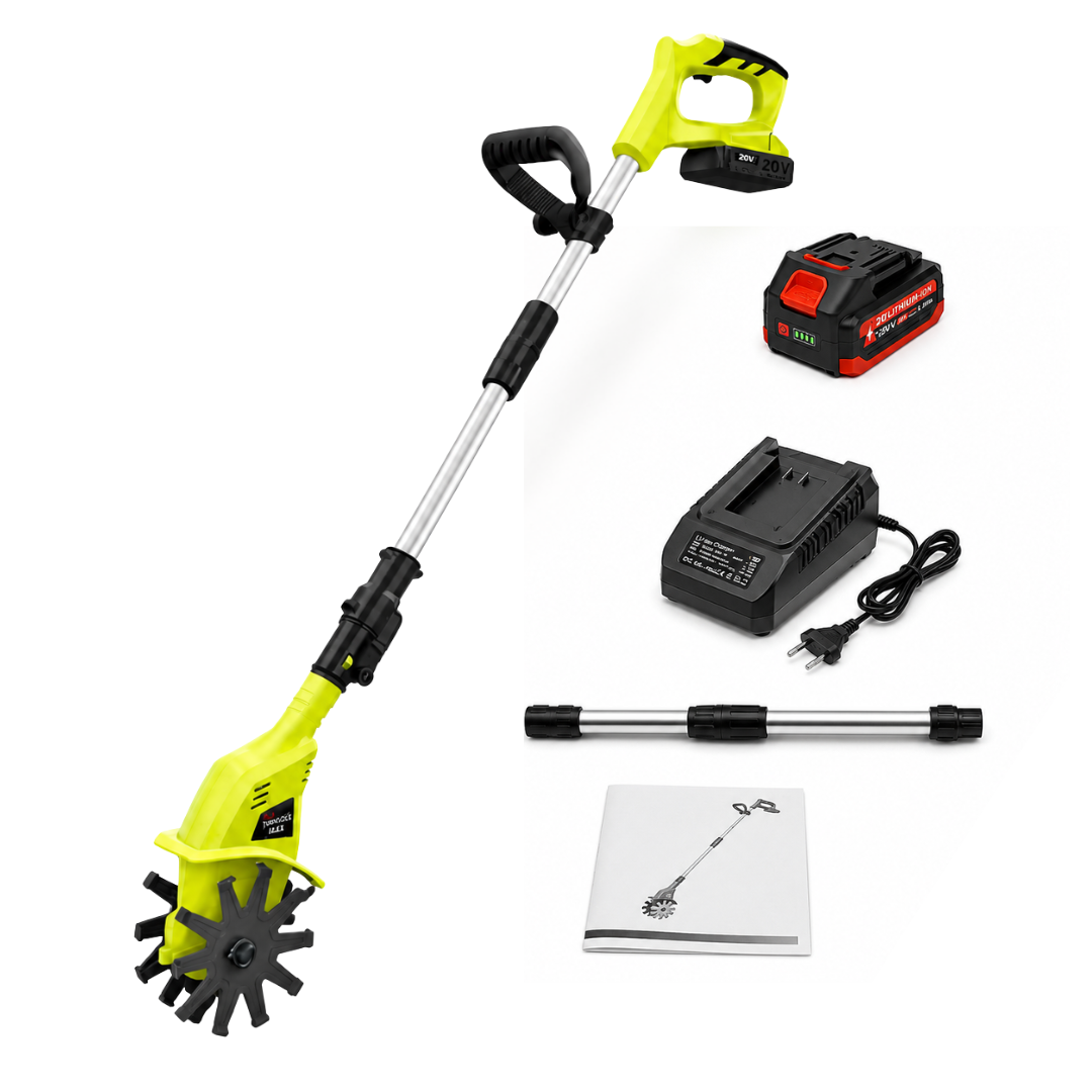 TurfVolt Max - 3-IN-1 Cordless Tiller & Cultivator with Extension Pole
