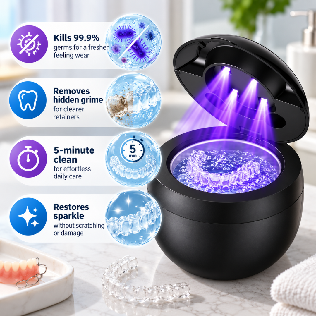 DentaSonic - UV Ultrasonic Retainer & Denture Cleaner