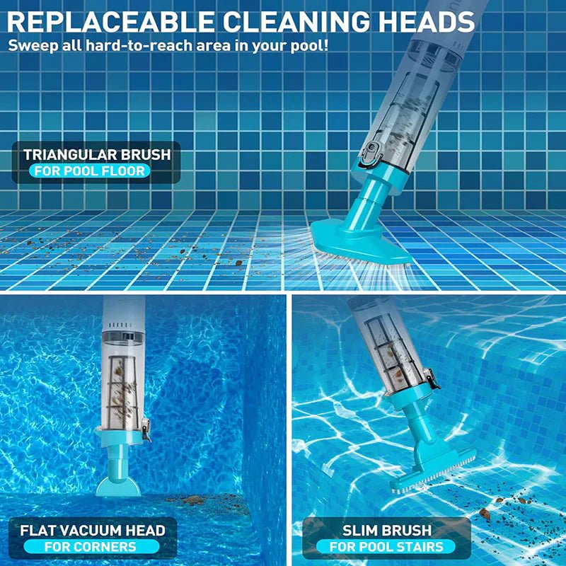 AquaVac - 3 in 1 Cordless Rechargeable Pool Vacuum Cleaner - OneTapWireless