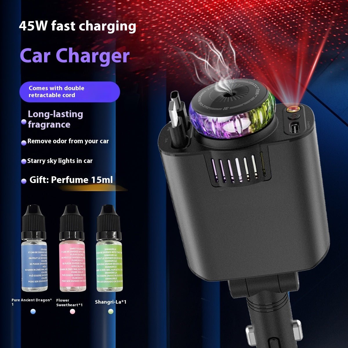 AromaDrive – Starry Sky Super Fast Car Charger - OneTapWireless