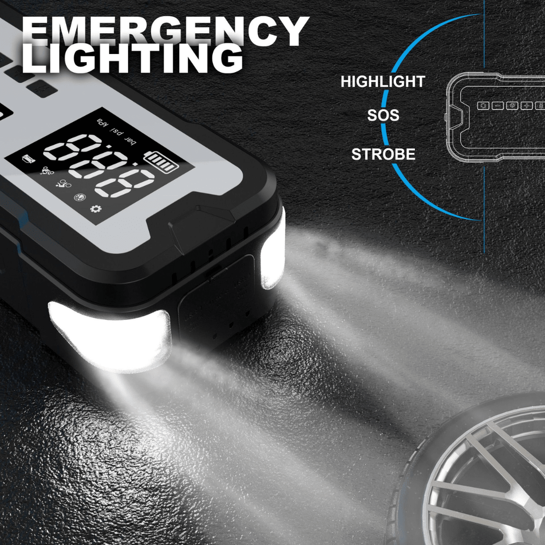 AutoResQ - 4in1 Portable Car Jump Starter with Air Pump - OneTapWireless