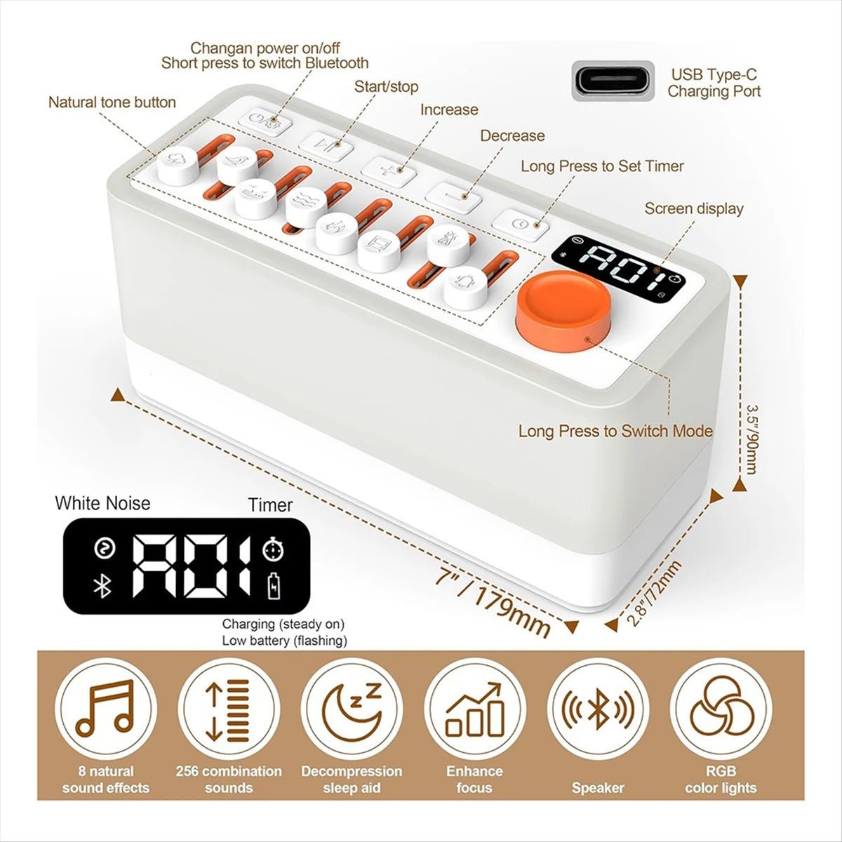 Dreamly White Noise Machine for Kids - OneTapWireless