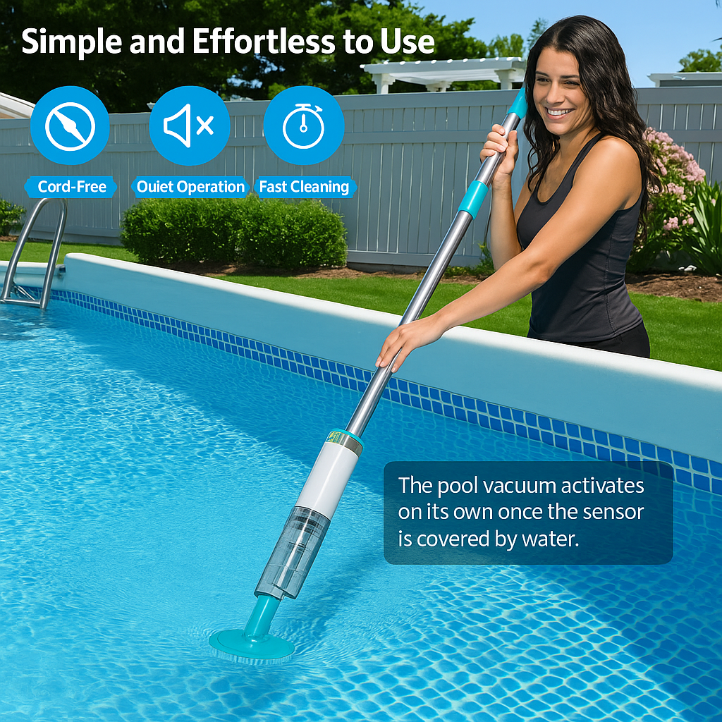 AquaVac - 3 in 1 Cordless Rechargeable Pool Vacuum Cleaner