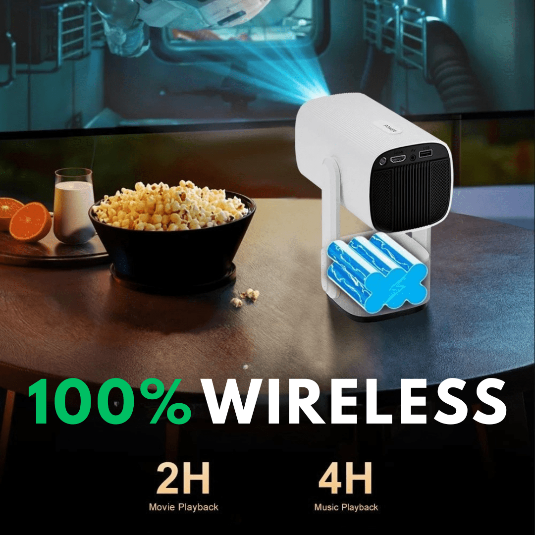 PortaView360 Wireless - Battery Operated Ultra HD Projector - OneTapWireless