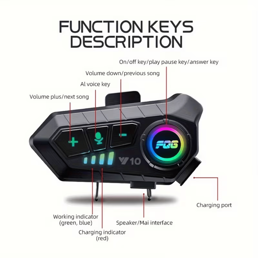 RideSync Motorcycle Helmet Headset - OneTapWireless